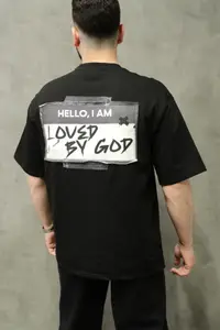Tricou Oversized Loved By God Black Tsas473(hg261-1) (mărime: L)