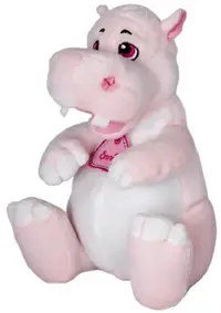 Jucărie de pluș Amek Toys - Hipopotam cu medalion, 30 cm