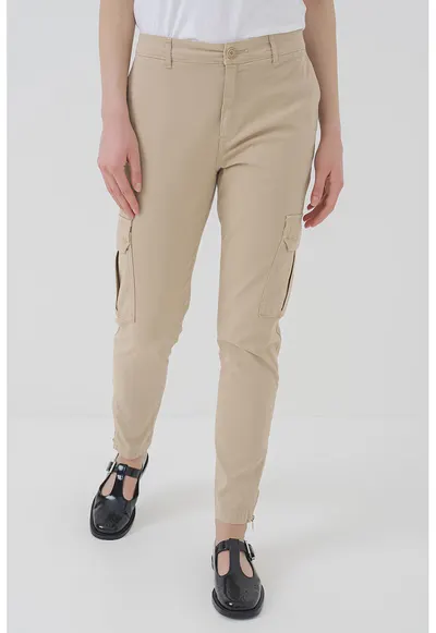 Pantaloni cargo slim fit - Galben murdar