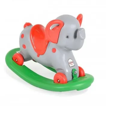 Balansoar elefant 2 in 1 cu roti si platforma detasabila Pilsan Grey