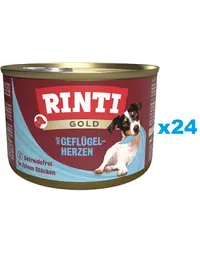 RINTI Gold Poultry hearts Mini conserve pentru caini rasa mica 24x185 g inimi pasare