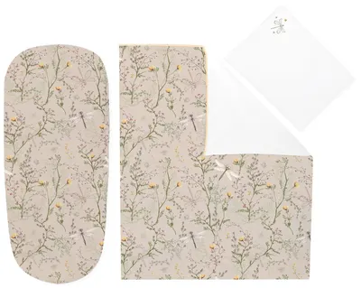Set de dormit pentru cărucior pentru bebeluși din 6 piese KikkaBoo Secret Garden - Beige
