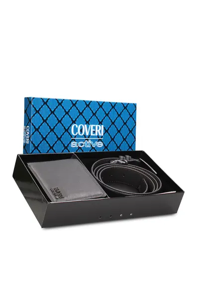 Set de portofel si curea Erevan Prime - 2 piese - Negru