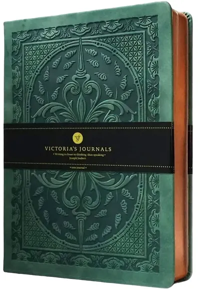 Carnețel Victoria's Journals Old Book - A5, Verde inchis