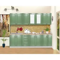 Bucatarie Zebra 260 cm din MDF Verde cu blat termoizolant imitatie artar