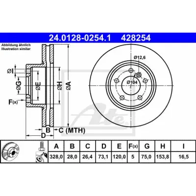 Disc frana ATE 24.0128-0254.1