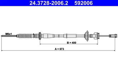 Cablu ambreiaj (673mm) potrivit SUBARU JUSTY III; SUZUKI IGNIS II 1.5 09.03