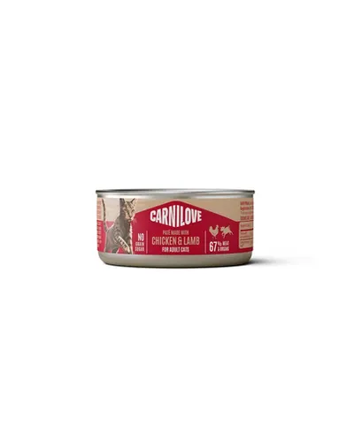 Hrană umedă pisici CARNILOVE Cat Can Paté cu pui și miel 100 g