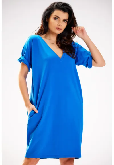 Rochie dama Bumbac - M303 - Albastru