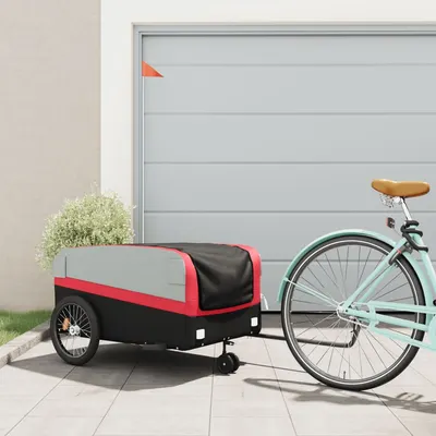 Gossi remorca pentru biciclete, negru si rosu, 45 kg, fier