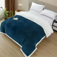 Patura Cocolino cu Fluturi 3D cu Blanita Sherpa, 200x230 cm – Confort si Eleganta de la Johny Home Pucioasa, Bleumarin