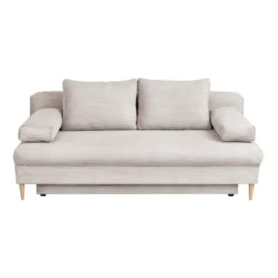 Canapea MILANO ONE extensibila, 3 locuri, cu arcuri si lada depozitare, bej, 200x95x95 cm