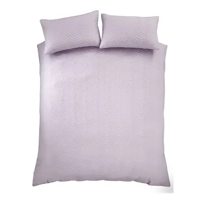 Lenjerie de pat mov lavandă din țesătură crep pentru pat dublu/extinsă 230x220 cm Heatset Wave – Catherine Lansfield