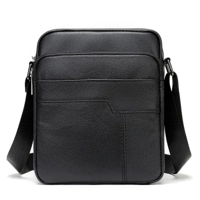 Geanta barbati, Luis GT1320, piele naturala, model negru