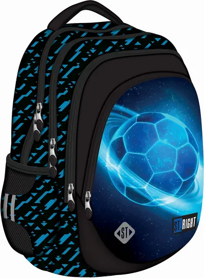 Ghiozdan școlar St. Right Cosmic Soccer - 4 compartimente , 23 l