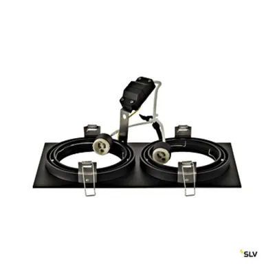 NEW TRIA II ES111 patrat,negruGU10, incl. arcuri clip