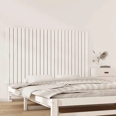 vidaXL Tăblie de pat pentru perete, alb, 147x3x90 cm, lemn masiv pin