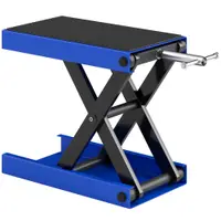 DURHAND Suport pentru Ridicarea Motocicletelor și Bicicletelor Antiderapant max 500 kg cu Înălțime Reglabilă, Suport Pliabil din Metal și Cauciuc, pentru Garaj, 41,5x23,5x10-37 cm, Albastru și Negru | Aosom Romania