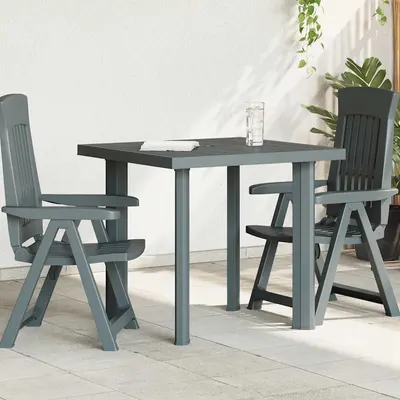 vidaXL Masă de grădină, verde, 80 x 75 x 72 cm, plastic