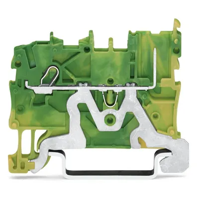 1-conductor/1-pin ground carrier terminal block; for DIN-rail 35 x 15 and 35 x 7.5; Push-in CAGE CLAMP®; 1,00 mm²; green-yellow
