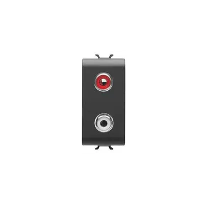 Audio and Video Priza - Double Rca - 1 Module - Black - Chorus