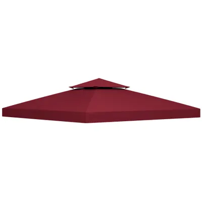 Outsunny Acoperiș pentru Foișor de Grădină Anti-UV din Poliester, 3x3m, Roșu | Aosom Romania