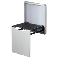 Scaun pliabil de perete pentru &icirc;ncălțăminte &ndash; aliaj de aluminiu și oțel-gri