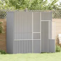 vidaXL Colivie pentru păsări gri 215x78x200 cm oțel galvanizat