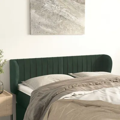 Gossi tablie de pat cu aripioare verde inchis 147x23x78/88 cm catifea