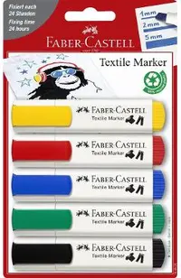 Set 5 markere pentru textile. Standard