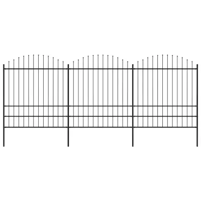 vidaXL Gard de grădină cu vârf tip suliță din oțel 504x200 cm, negru