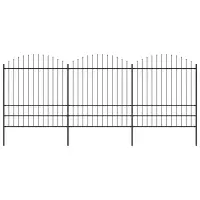 vidaXL Gard de grădină cu vârf tip suliță din oțel 504x200 cm, negru