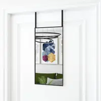 Gossi oglinda pentru usa, negru, 30x60 cm, sticla si aluminiu