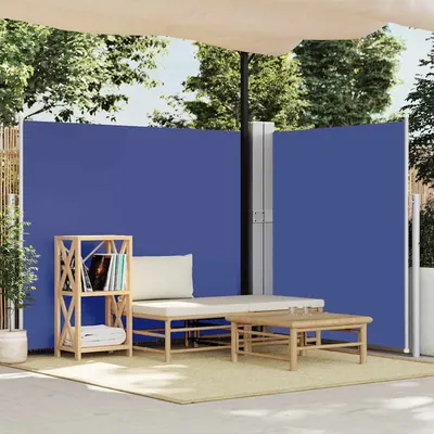 vidaXL Copertină laterală retractabilă de terasă, albastru, 170x1200cm