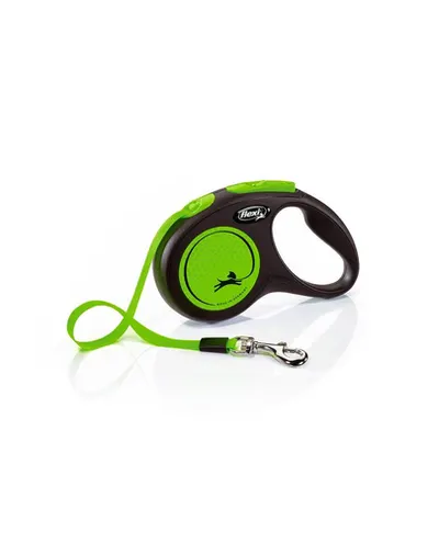 FLEXI New Neon lesa automata pentru caini, verde, marimea S, 5 m