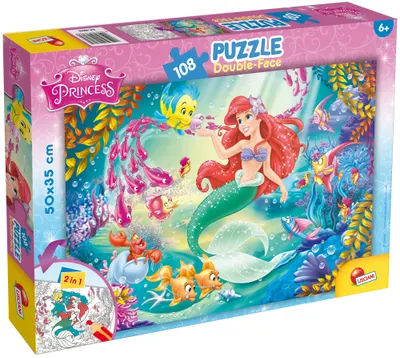 Puzzle cu două fețe Liscianipentru colorat 108 piese - Mica Sirenă