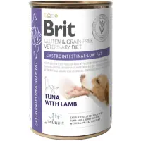 BRIT VD Gastrointestinal Low Fat, XS-XL, Ton și Miel, dietă veterinară, conservă hrană umedă fără cereale câini, sistem digestiv, (în aspic), 400g