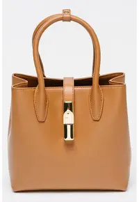 Geanta de piele cu bareta de umar Elara Chic - Caramel