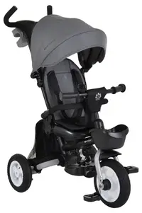 Tricicletă pliabilă pentru copii Byox - Flexy Lux, 360°, gri închis