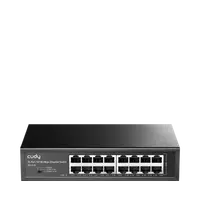 CUDY 16-Port 10/100 Mbps Switch, 16 10/100 Mbps RJ45 Ports, Switch/VLAN/Extend working mode DIP switch, Rack-mountable Steel Cas