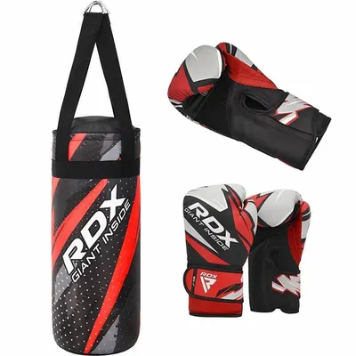 Sac de Box Copii RDX Maya Hide 2ft/60cm cu Mănuși Roșu