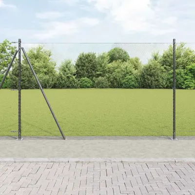 vidaXL Gard hexagonal cu bază din beton 10 x 1,6 m Gri Plasă