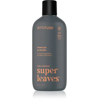 Attitude Super Leaves Men Shower Gel gel de duș pentru barbati Patchouli & Bourbon 415 ml