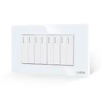 Intrerupator Mecanic 8 Posturi LUXION cu Rama din Sticla, Standard Italian, 4M