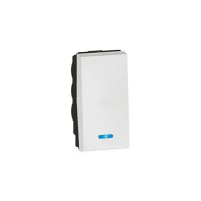2-way push-button Arteor - cu locator - 1 module - alb