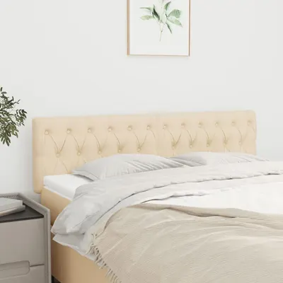 vidaXL Tăblii de pat, crem, 144x7x78/88 cm, textil