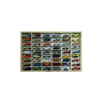 Raft masinute, 54 compartimente, carlige prindere, lemn, 60x40x5,3 cm, maro
