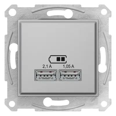 Sedna - Incarcator Dublu Usb 2.1 A - Aluminiu