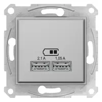 Sedna - Incarcator Dublu Usb 2.1 A - Aluminiu