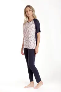 Tinuta dama CV24072 bleumarin/roz inimioare, Cesy | marimea XL